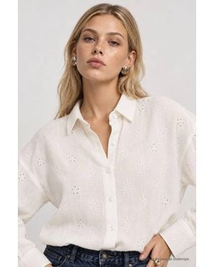 Happiness İstanbul Long Sleeve Button Front Shirt - Natural
