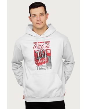 Coca Cola Retro Bottle Crate Hooded Sweatshirt - White