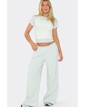 EGO Straight Leg Mid Rise Joggers - White