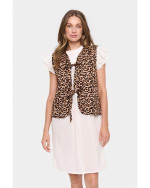 Saint Tropez Evittasz Quilted Tie Fastening Gilet - White