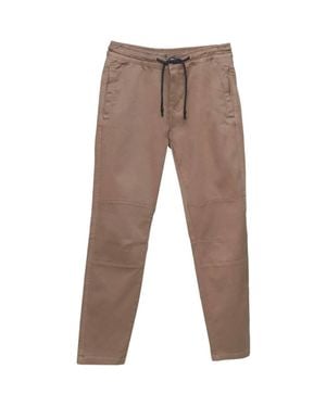 Smart Living Slim Fit Casual Chino Jogger Trousers - Brown