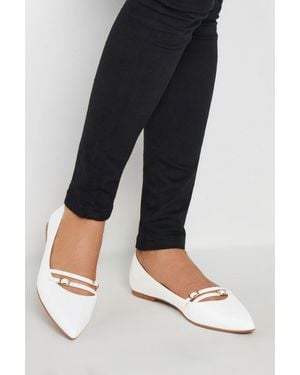 Long Tall Sally Pointed Buckle Flats - Black
