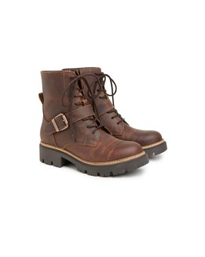 Celtic & Co. Strap Detail Lace Up Ankle Boots - Brown