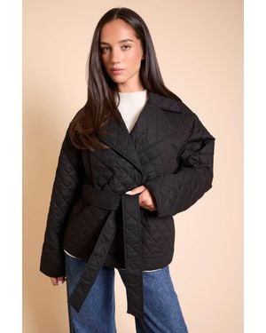 Dorothy Perkins Quilted Casual Coat - Black