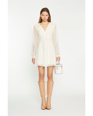 Shnoo V Neck Skater Mini-Dress - Natural