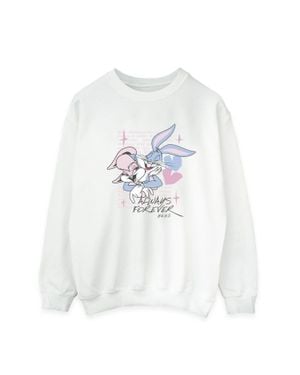 Looney Tunes Always Forever Bugs Bunny & Lola Bunny Sweatshirt - White