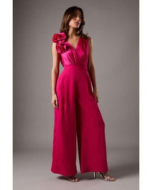 Coast Corsage Cowl Back Jumpsuit - Red