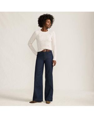 Lands' End Tall Recover Wide Leg Jeans, High Waisted - Blue
