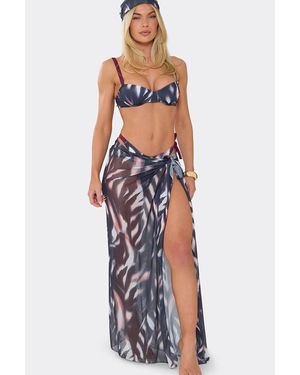 EGO Abstract Print Maxi Sarong - White