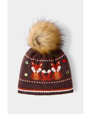 Joe Browns Cosy As A Fox Knitted Hat - White