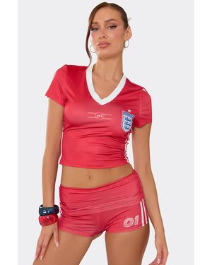 EGO England Short Sleeve Top & Shorts Set - Red