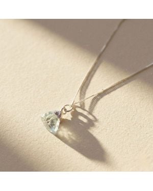 Harfi Raw Aquamarine Sterling March Birthstone Necklace - Natural