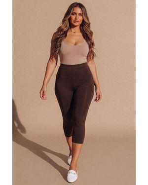 Femme Luxe High Waisted Crop Leggings - Natural