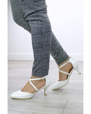 AJVANI High Heelbuckle Crossed Strappy Court Shoes - Blue
