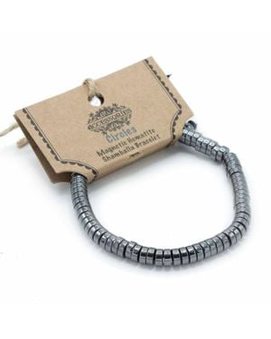 KDMD Magnetic Hematite Shamballa Bracelet - Metallic