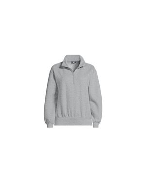Lands' End Petite Quarter Zip Serious Sweats Sweatshirt - Black