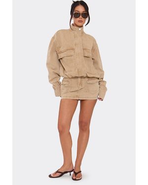 EGO Denim Mid Rise Mini Skirt - Natural