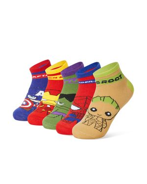 Marvel 5 Pack Avengers Ankle Socks Ankle Breathable Sports Novelty Gift - Red