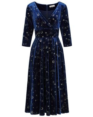Banned Retro Luna Celestial Swing Dress - Blue