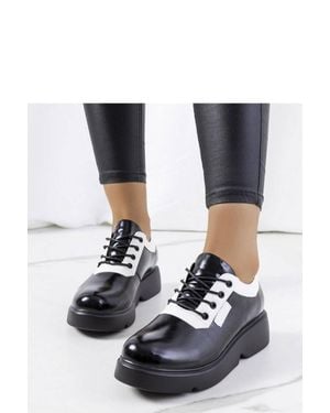 KDMD Lace Up High Sole Parram Shoes Rubber Sole Comfort - Blue