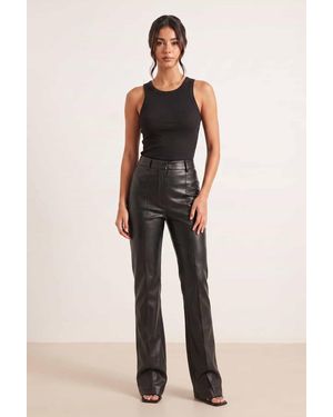 Style Cheat Alyssa Faux Leather Flare Trouser - Black