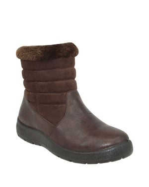 Chums Wide Ee Fit Pu Thermal Lined Side Zip Mock Suede Boot - Brown