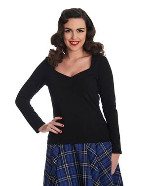 Banned Retro Sweatheart Top - Black
