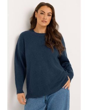 Yours Crew Neck Knitted Jumper - Blue