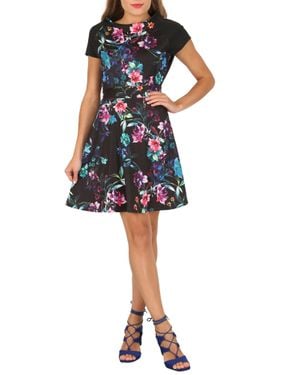 Cutie London Floral Raglan Dress - Blue