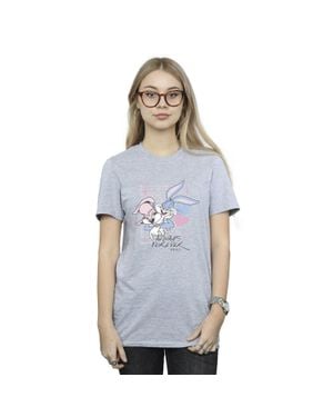 Looney Tunes Always Forever Bugs Bunny & Lola Cotton Boyfriend T-Shirt - Blue