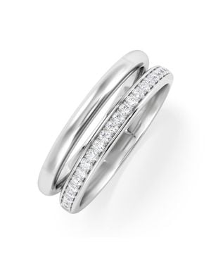 The Diamond Store Duo Curve 0.10Ct Lab Diamond Stacking Ring - White