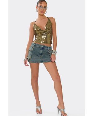 EGO Denim Mid Rise Mini Skirt - Blue