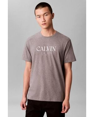 Calvin Klein Short Sleeve 20S Graphic T-Shirt Medium Heather - Grey