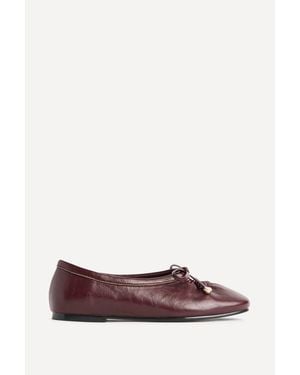 Linzi Arlo Bow Detail Ballet Court Shoes - Purple