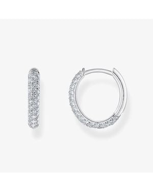 Thomas Sabo Sterling 13.5Mm Zirconica Hoop Earrings Cr730-051-14 - White