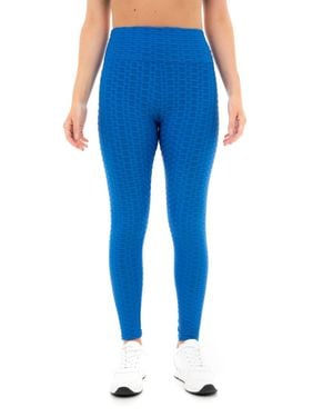 Smart Living Comfortable & Versatile Honeycomb Waffle Leggings - Blue