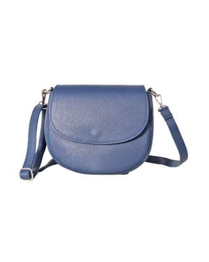 SARTA Cassandra Italian Leather Crescent Crossbody - Blue