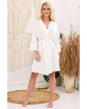 KDMD Songa Viscose Nightgown With Belt & Cuffs - Natural