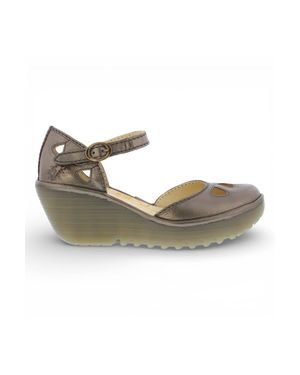 Infinity Leather Fly London Yuna Leather Wedge Sandals - Multicolour
