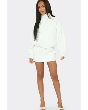 EGO Woven Mid Rise Mini Skirt - White