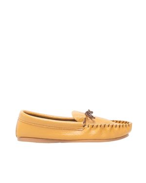 Mokkers Gordon Softie Leather Moccasin Slippers - Natural