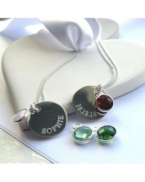 Aye Do Gifts Personalised Birthstone Charm Necklace - White
