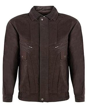Infinity Leather Nappa Leather Bluson Tailored Bomber Jacket - Brown