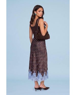 Urban Bliss Lace Spot Maxi Skirt - Blue