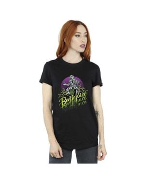 Beetlejuice Circle Cotton Boyfriend T-Shirt - Black