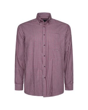 KAM Jeanswear Long Sleeve Classic Gingham Shirt For - Purple