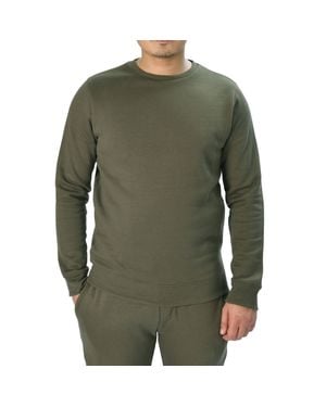 Smart Living Classic Plain Crew Neck Long Sleeve Pullover Sweatshirt Jumper - Green