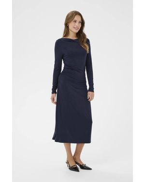 Saint Tropez Long Sleeve Midi Dress - Blue
