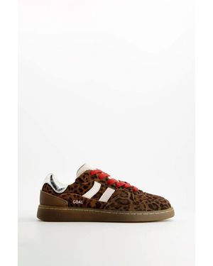 Coolway Goal Low Top Trainers Print - Brown