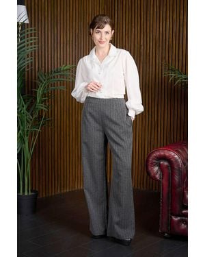 Banned Retro Penny Polka Stripe Trouser - Black